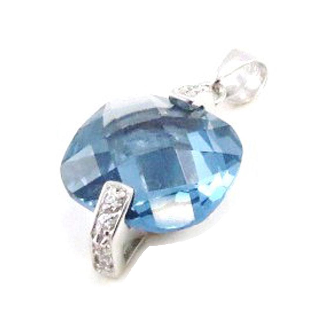 Les Trésors De Lily [G1072] - Aquamarin 'Sissi' Silberanhänger