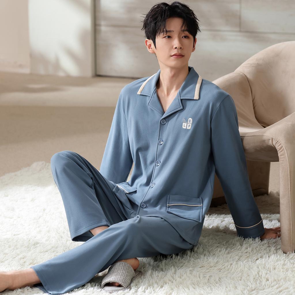 German Velvet Pajamas Men'S Autumn And Winter Thin Velvet Long Sleeves Can Be Worn Outside Large Size Thermal Loungewear Suit