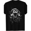 Casque Dj Black T-Shirt | Regular Fit, Crew Neck, Short Sleeve, Digital Heat Transfer, Geometric Pattern, Perfect For Men, All-Season Casual Wear