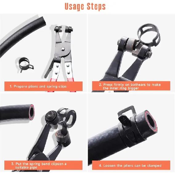 24pcs Hose Spring Clamp Clips Vacuum Fuel Line Hose Oil Water Pipe Air Tube Clamps Fastener 6-46mm Pipe Clamp Hoop for Plumbing