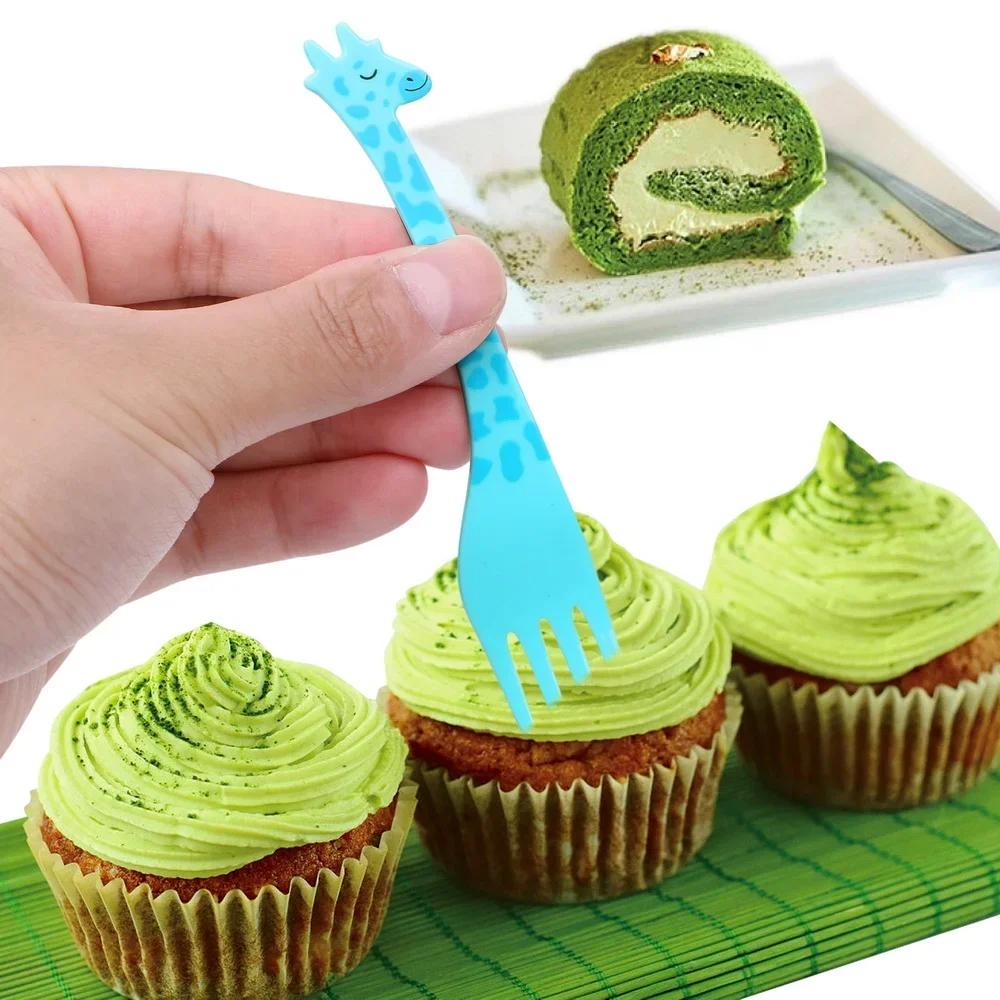 12Pcs/set Fruit Snack Toothpick Cartoon Giraffe Shape Tableware Food Picks Salad Desert Forks Kitchen Accessories Kitchen Tool