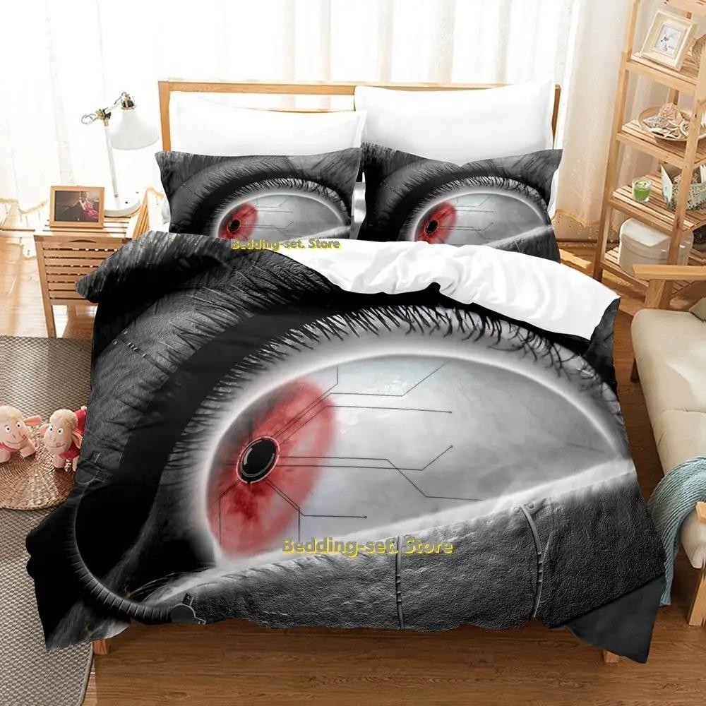 Worldeater Galaxy Eye Watercolor Artistic Eye Bedding Set Cartoon Anime Three-piece Set Adult Kid Bedroom Duvetcover Sets