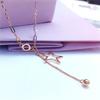 Color Gold French Hollow Star Set Chain Bead Pendant Mori-Plated Rose Gold Exquisite Necklace