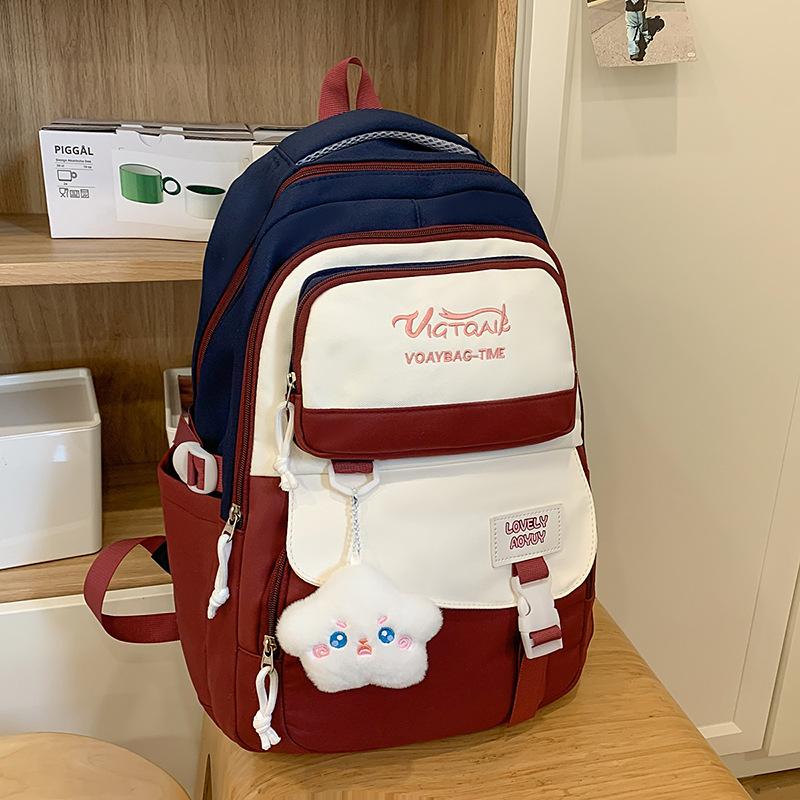 Mori school bag for female high school students, simple backpack ins style Korean , large-capacity junior high school students, computer backpack tide
