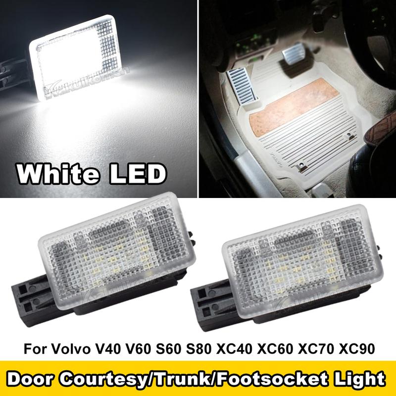 2Pcs LED Courtesy Luggage Trunk Boot Light Footwell Welcome Door Lamp For Volvo V40 V40CC V60 S60 S80 XC40 XC60 XC90 OEM:1286317