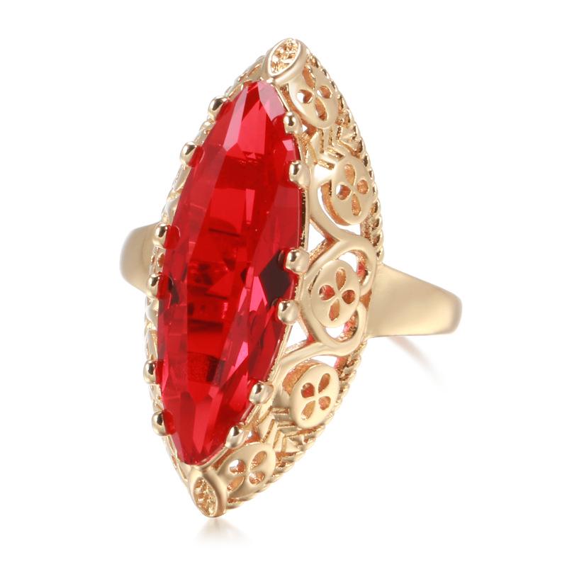 Elegant Rose Gold Zircon Horse Eye Ring - European & American Style Women's Jewelry