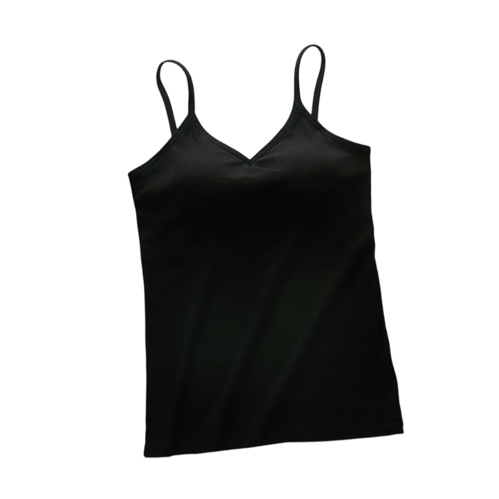 

Женская майка-топ без рукавов, женская летняя цельная без стального кольца с нагрудной накладкой M чёрный