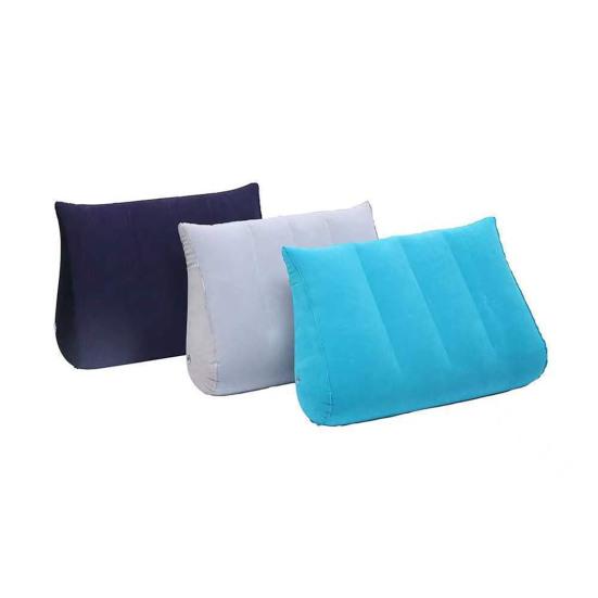 Multi-functional Inflatable Pillow Leak-proof Thicken Inflatable Lumbar Support Wedge Pillow Portable Travel Flocked Triangular Sleeping Cushion
