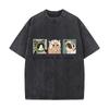 Partners In Wine Cats Headscarves Illustration Vintage Distressed Loose Streetwear Tops for Campus Days