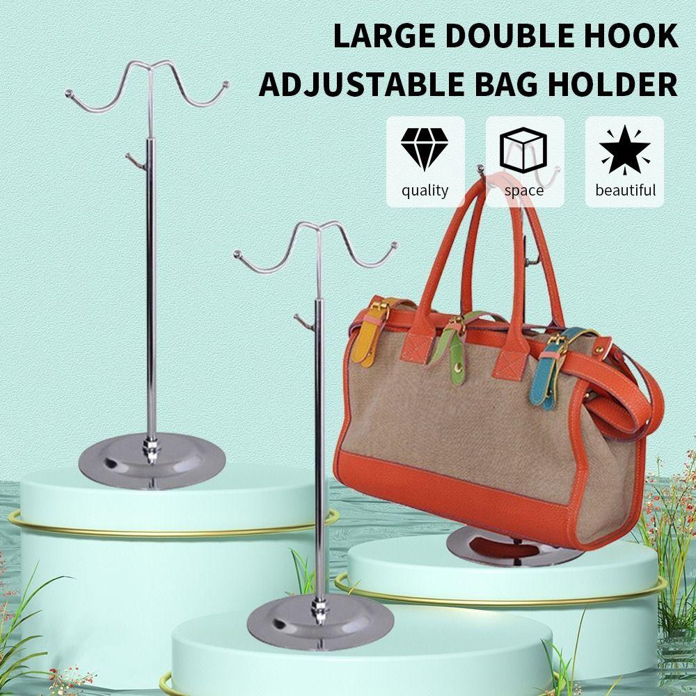 Adjustable Height Handbag Display Stand Curved Hook Jewelry Storage Shelf Wig Hanger  Silk Scarves