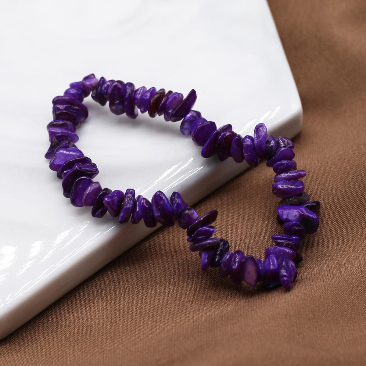 

Новый стильный женский браслет из натуральной ракушки, окрашенный гравийный браслет для женщин, цепочка для подарка на день рождения, 18 см 18CM