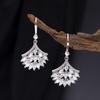 French Ins Style Baby's Breath Fan-Shaped Zircon Earrings - Christmas Gift, Elegant & Luxurious for Women