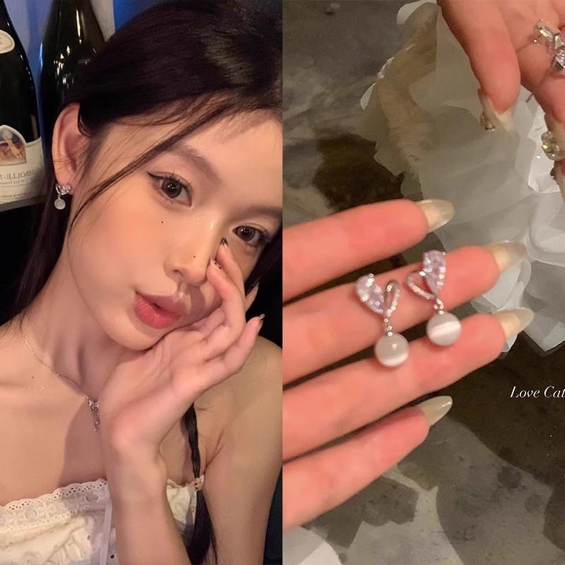 Unique 925 Silver Butterfly Zircon Pearl Stud Earrings for Women - High-End Fashion Jewelry