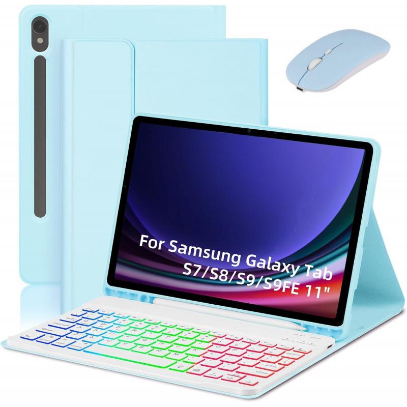 Samsung Galaxy Tab S9 FE 11" Bluetooth-Tastaturhülle mit 7-farbiger Hintergrundbeleuchtung