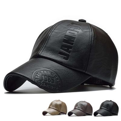 Pánské Vintage nastavitelná kšiltovka PU Kožená snapback čepice Para Hombre Pánské kšiltovky Trucker Táta čepice zimní teplé čepice Casquette