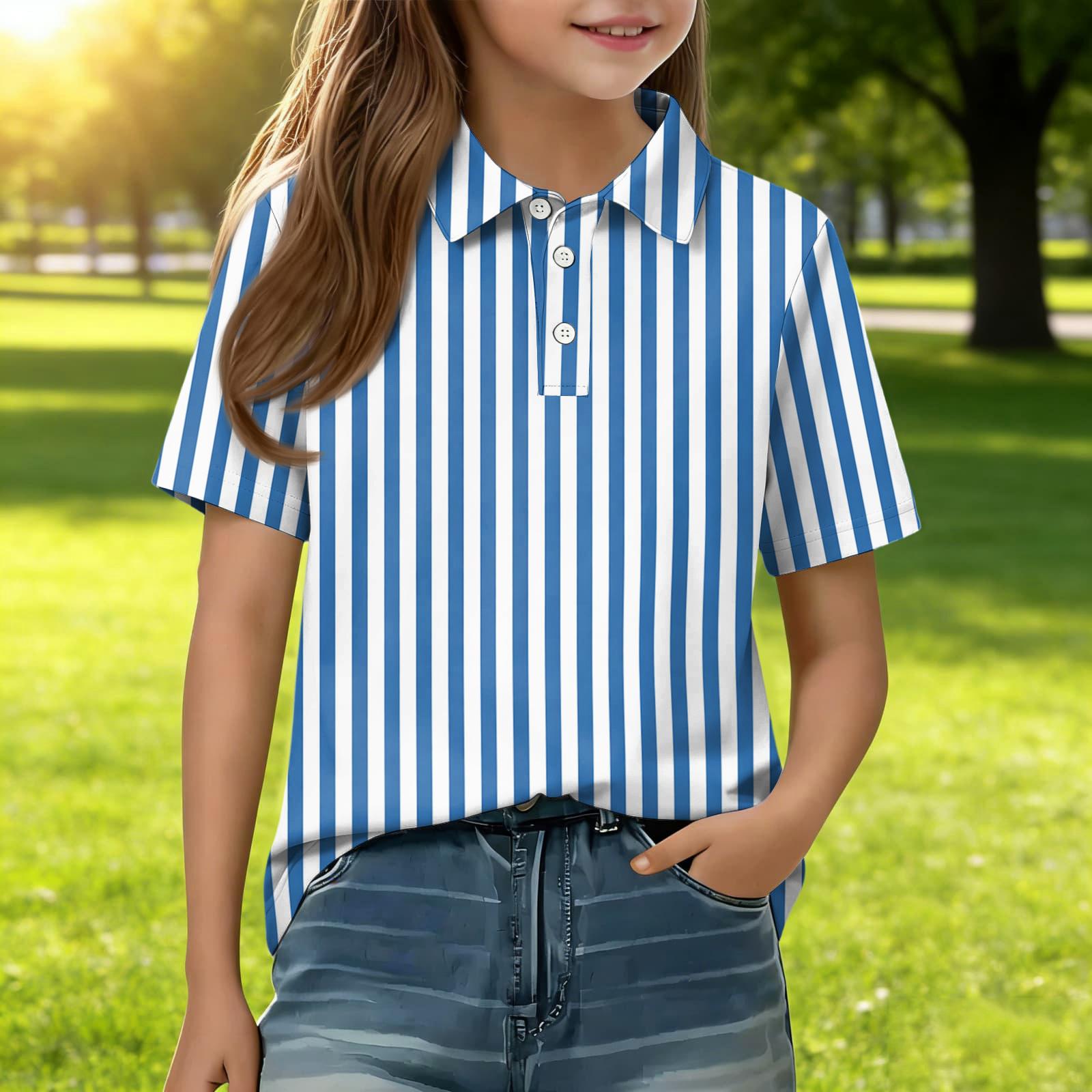 

Children s Daily Casual Short-sleeved Print Tops T-shirts Shirts 150 синій