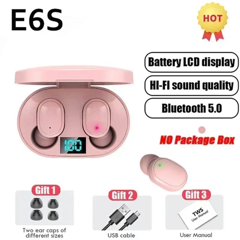 TWS E6S Fone Bluetooth Earphones Wireless Bluetooth Headset Noise Cancelling Headset With Microphone Headphones For Redmi