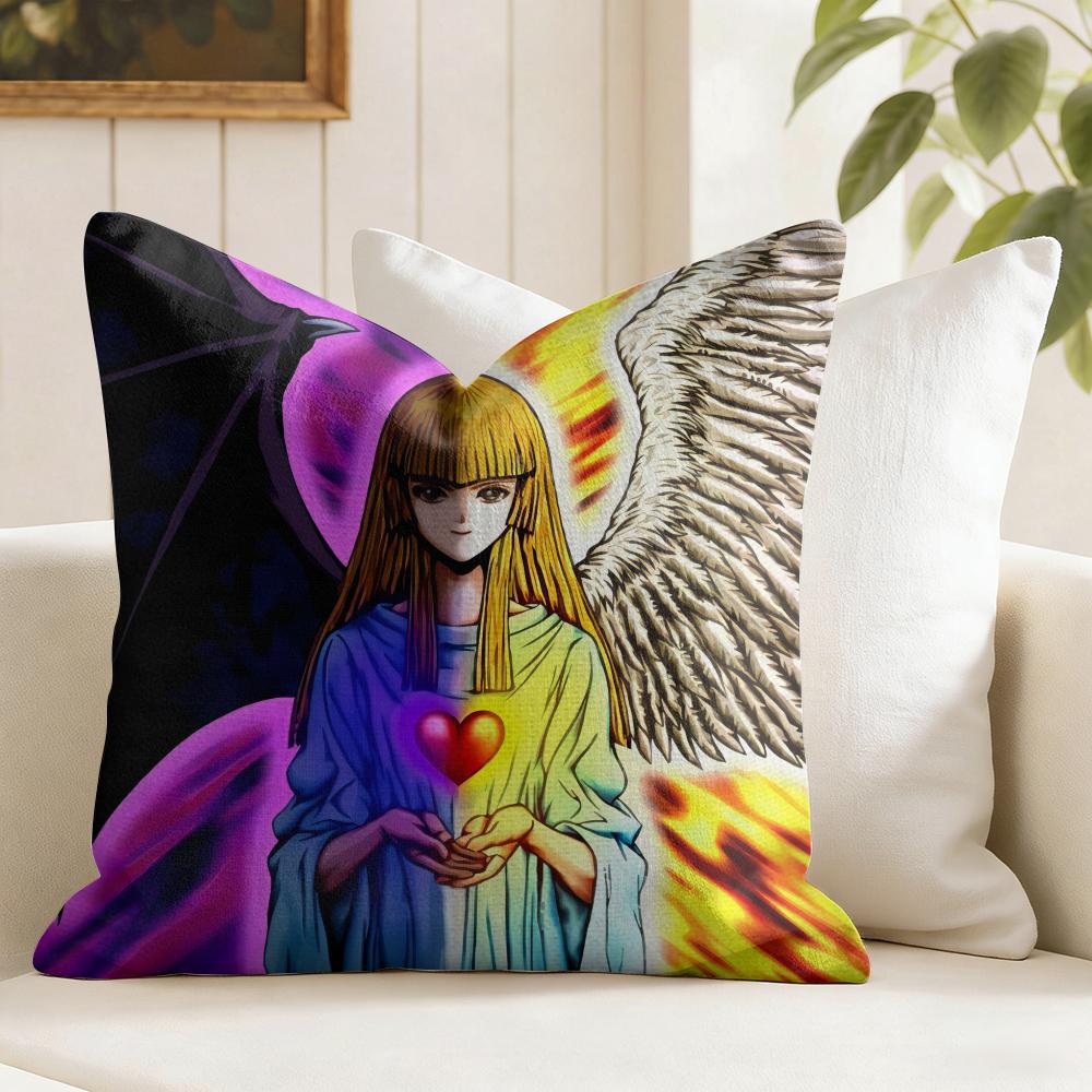 Anime YyUGiOh Cushion Cover Natural Linen Double Sided Print Throw Pillow Case for Sofa Couch Home Decor