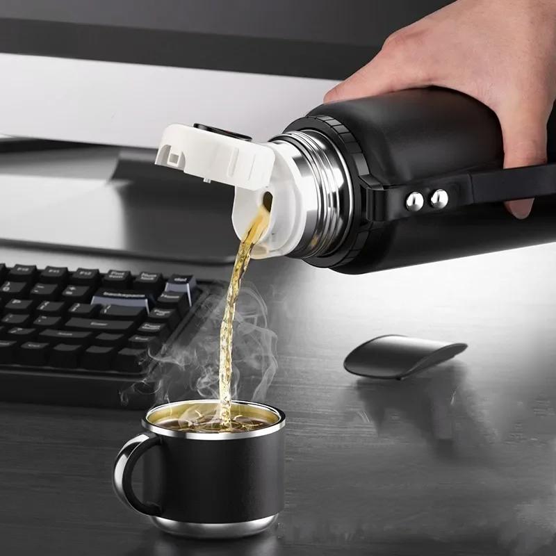 Termosflaska i rostfritt stål Varmkaffe Termos Vakuum Dubbellager Bärbar Vattenflaska