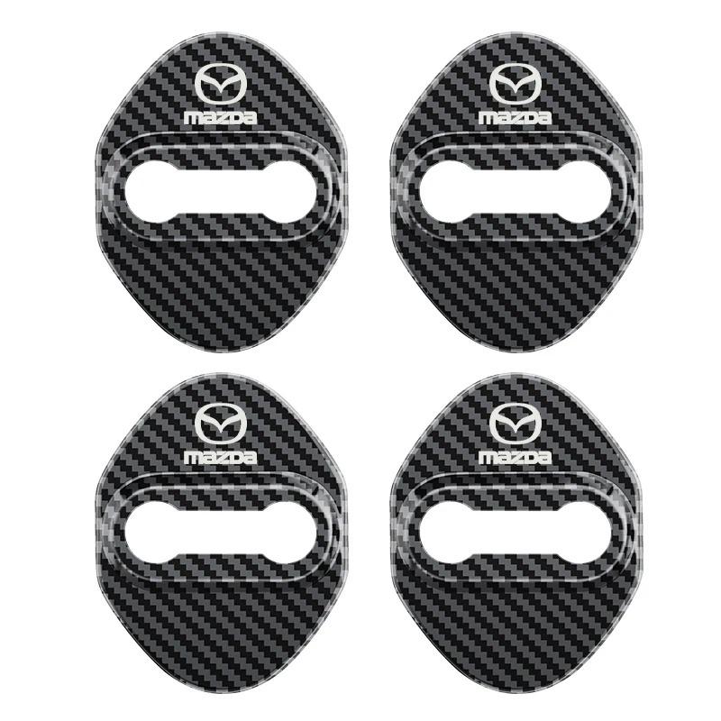 4PCS Metal Car Door Lock Cover 4Pcs Anti Rust Protector For Mazda 2 3 6 CX3 CX4 CX5 U CX30 CX50 MX5 RX8 Car Exterior Mod Parts