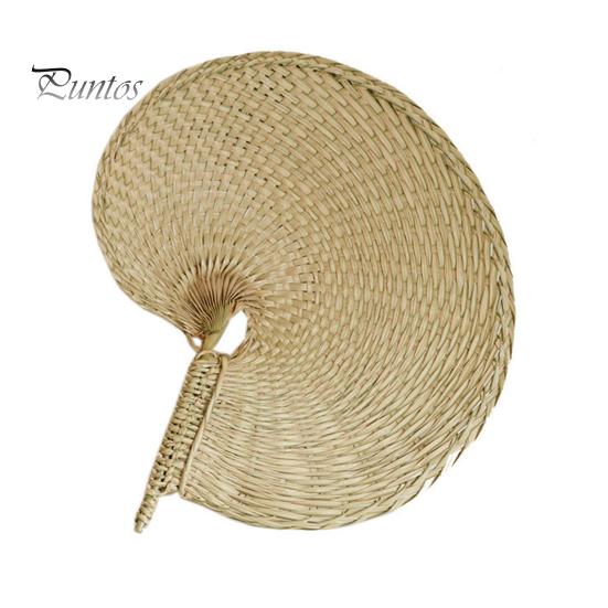 

1/2 шт., ручной плетеный веер в китайском стиле из натурального бамбука и рафии, плетеный веер из пальмовых листьев, летний охлаждающий ручной веер, украшение для свадебной вечеринки 1pc