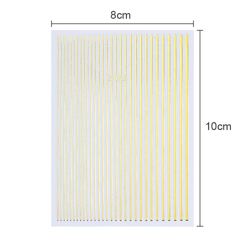1PC Silber Gold Linien Streifen 3D Nagel Aufkleber Geometrische Wellenförmige Stern Herz Selbstklebende Slider Papiere Nail art Transfer Aufkleber