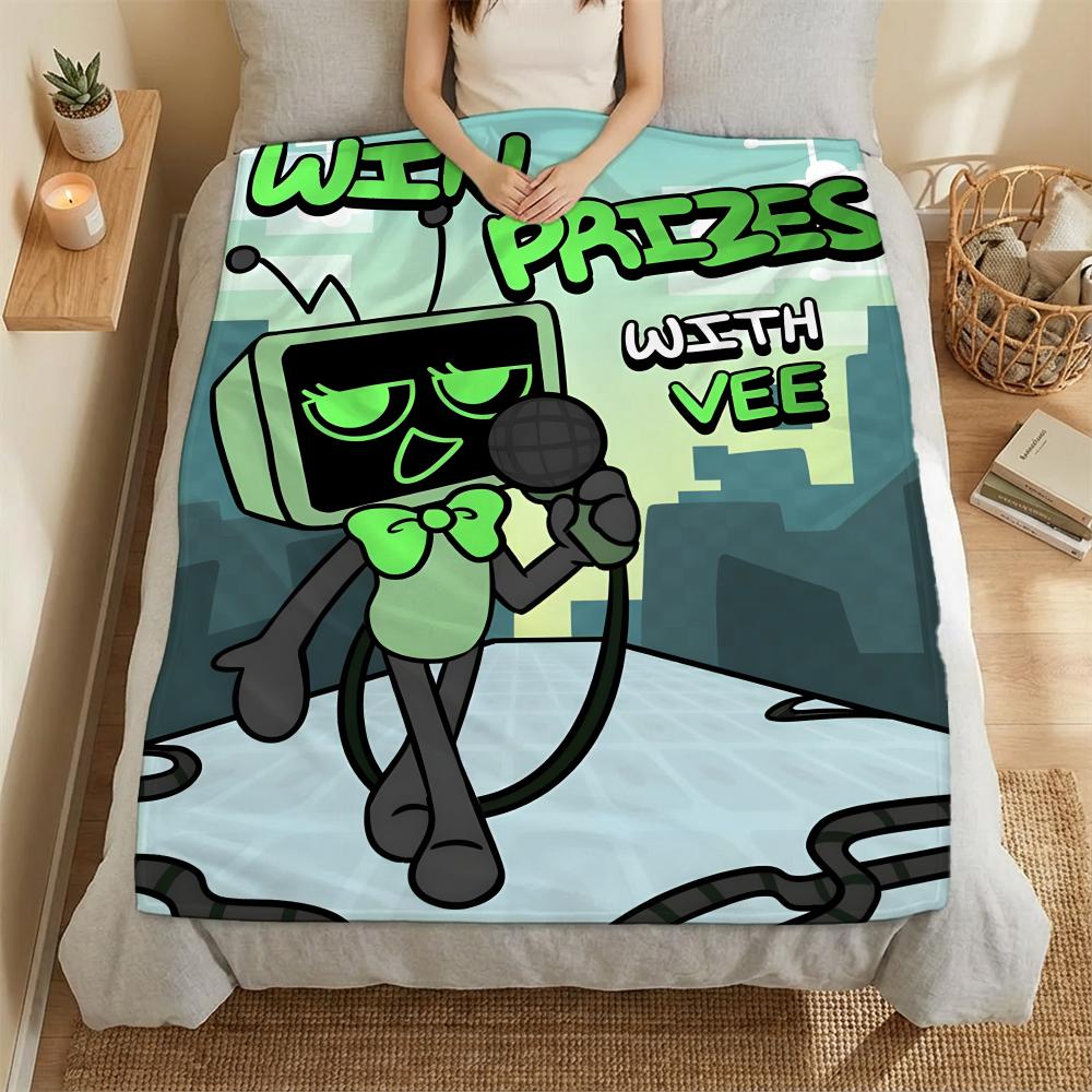 D-Dandy‘s World ANIME Throw Soft Coral Fleece Blanket 310gsm Fluffy Warm Throw for Sofa Bed Couch Bedroom Decor