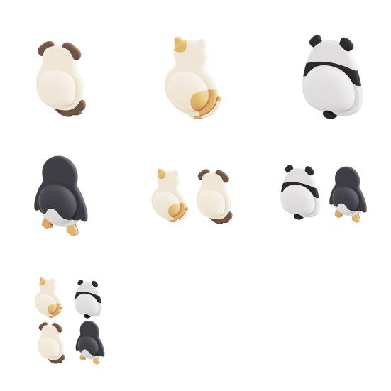 1/2/4Pcs Animal Wall Bumper Self-Adhesive Door Stopper Wall Protector Door Handle Wall Guard Shield Anti-collision Silencer Pad Buffer Sticker