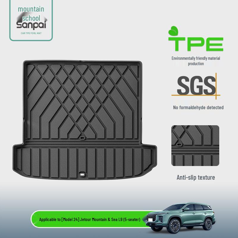 Eco-Friendly TPE Trunk Mat for 2024 Jetour Shanhai L9: All-Terrain Anti-Dirt Liner
