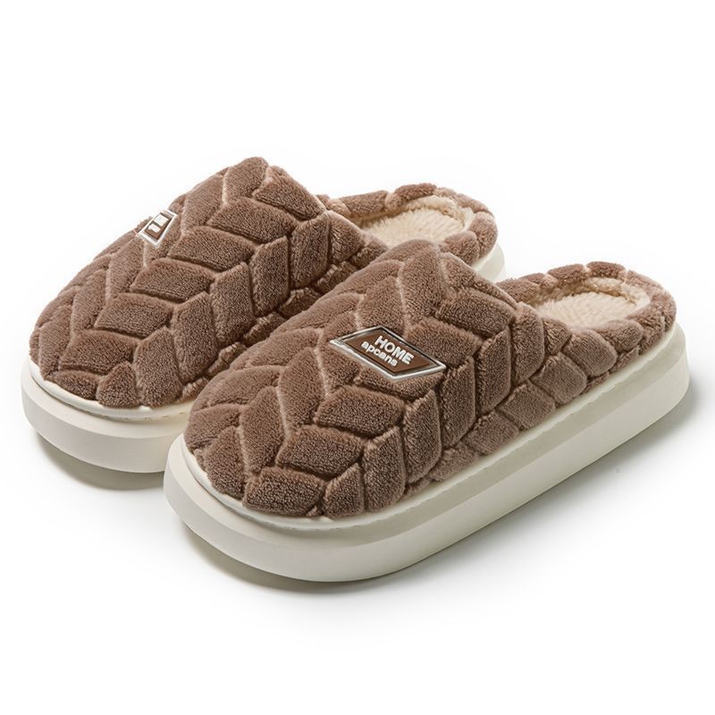 Middle-aged people's non-slip thick-soled cotton slippers 2025 household winter indoor home warmth lock temperature can be super comfortable
