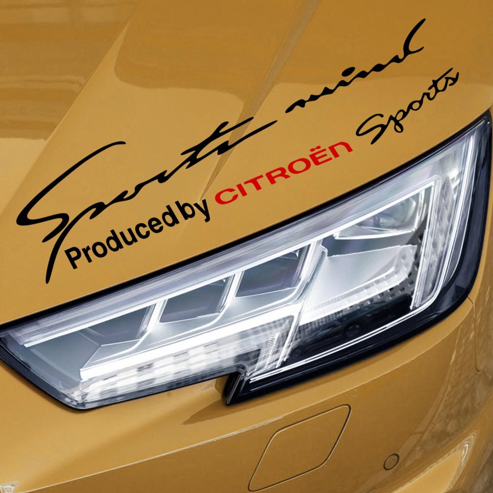 POOR1 1pc Sports Mind Decal Racing Car Hood Body Side Window Reflective Vinyl Trim Graphic Sticker For Citroen C1 C2 C3 C5 Accessories