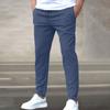 Casual Slim-fit Nine-point Men's Pants Solid Color Casual Pocket Pants