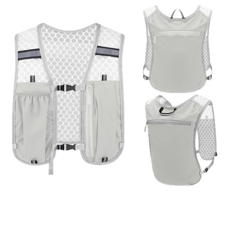 Breathable Waterproof Running Vest Backpack with Reflective Strips for Night Cycling and Casual Use