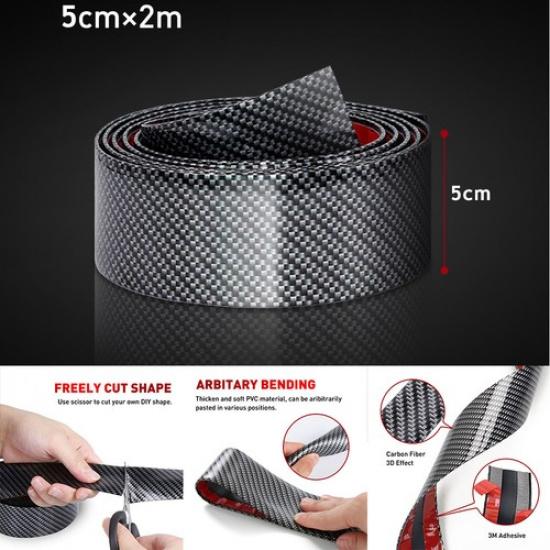 3D Стикер из углеродного волокна 2М x 5см, Защитная полоса от царапин и потертостей, Деколь США