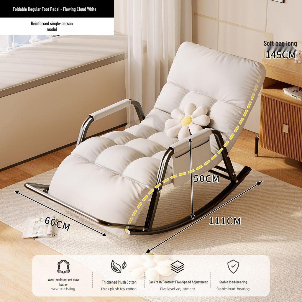 Adult Rocking Lounge Chair for Balcony & Home – Single Lazy Sofa Chair