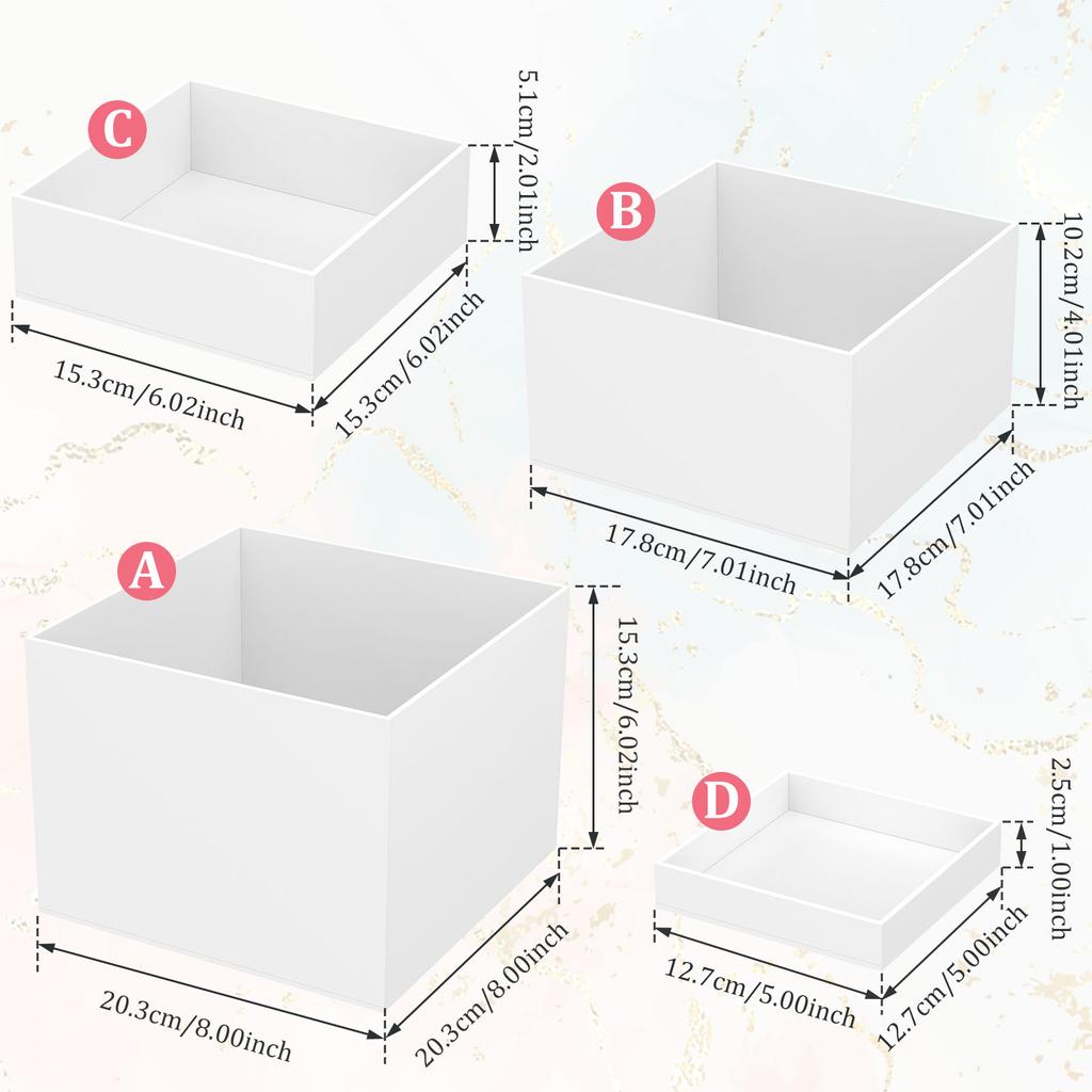4 szt. Akrylowy Stojak Ekspozycyjny w Kształcie Kostki Podwyższenia Bufetowe na Jedzenie Półka Ekspozycyjna Stołowa do Cateringu Deserów Kolekcjonerskich Biżuterii Figurek