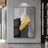 Black and White Yellow Abstract Oil Painting Printed On Canvas Gold Foil Modern Posters and Prints for Living Room Porch Decor