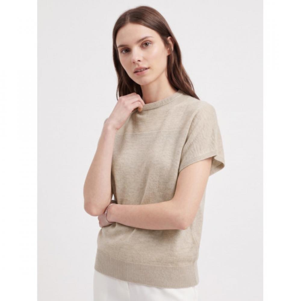 Shop   Women Cap Sleeve Knit Top Bom Wkn260017 Beige