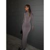 Fashion Style Ins New Arrival Fashion Sexy Elegant Cinched Slimming Long Dress Sexy High Waist Crimp Long Sleeves Dress