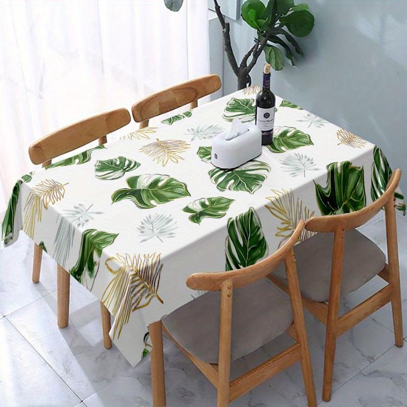 Tropical Palm Leaves Rectangle Tablecloth for Table Decor Summer Green Leaf Plant Kitchen Dining Table Cloth Holiday Party Decor