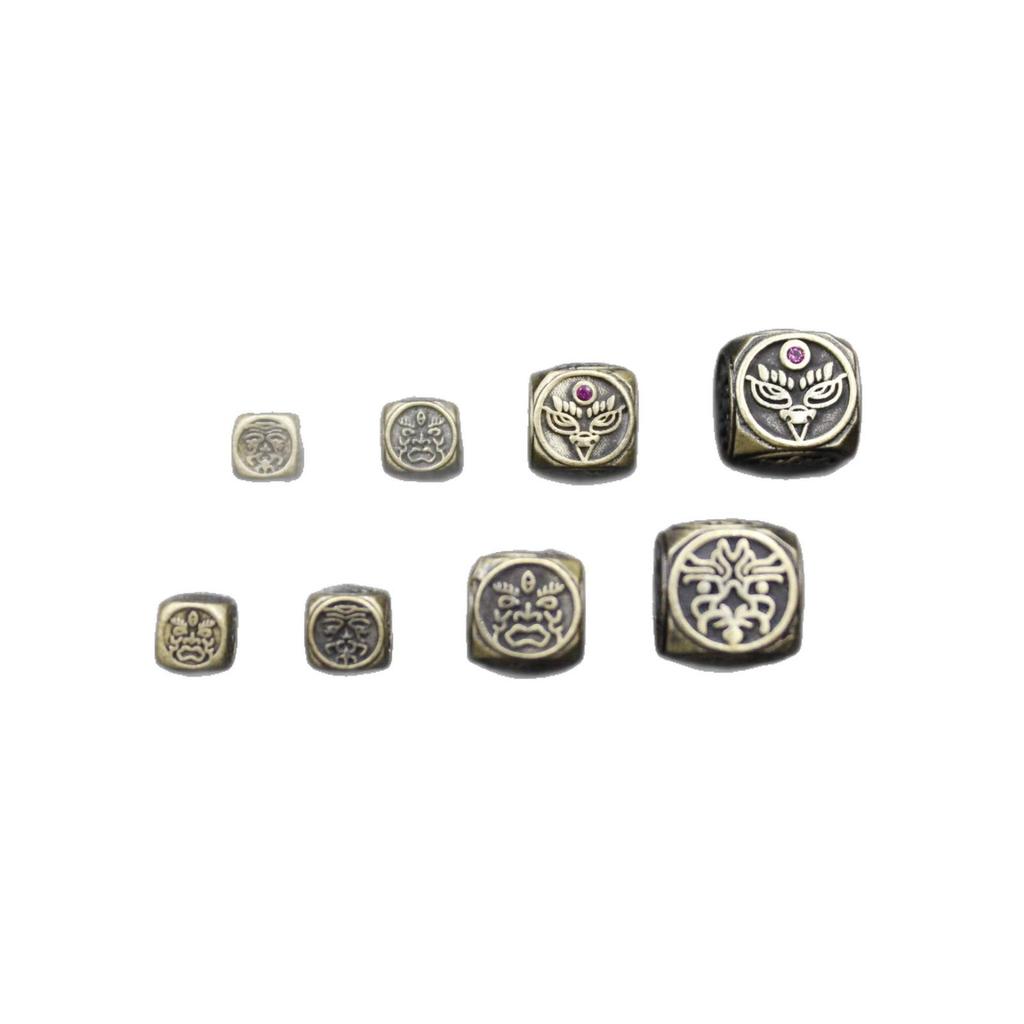 Tibetan Antique Bronze Jambhala Zircon Spacer Beads for DIY Brass Jewelry