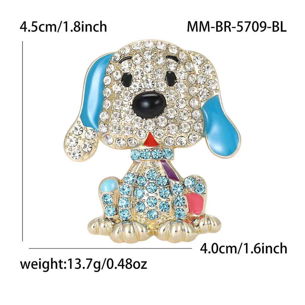 Classic Rhinestone Dog Brooches for Women Unisex Enamel Animal Pins Friend Event Party New Gifts Jewelry Decoration Accessories