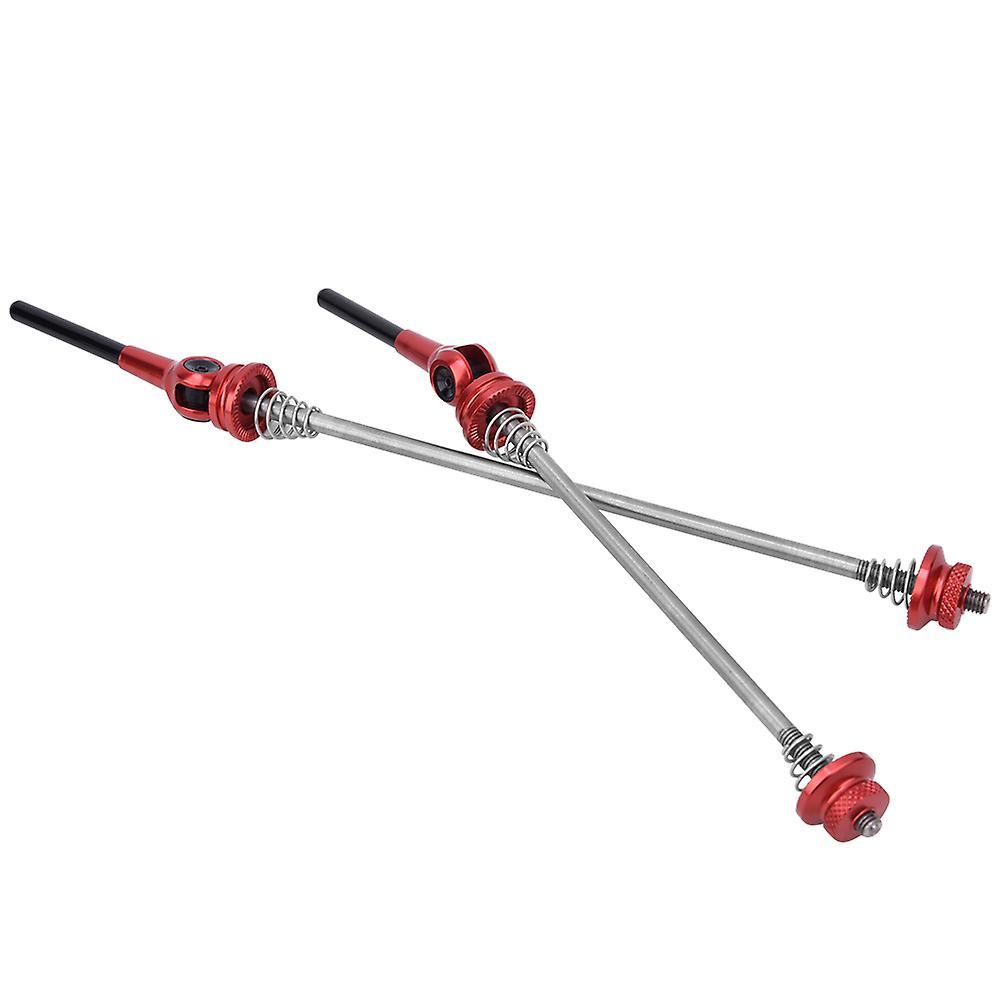 A Pair 6061 Aluminium Alloy TC4T Titanium Alloy Bike Quick Release Lever Front Rear Wheel Skewer SetRed