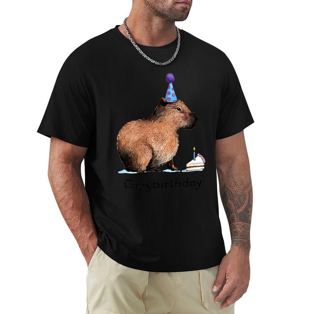 Capybara Happy Birthday TShirt T Shirts for Unisex Pack White TShirt