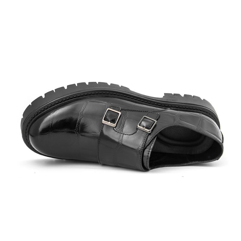 Men Platform Shoes Loafer Dress Elevator Punk monk Shoes Formal Business White Thick Sole Creepers Plus Size