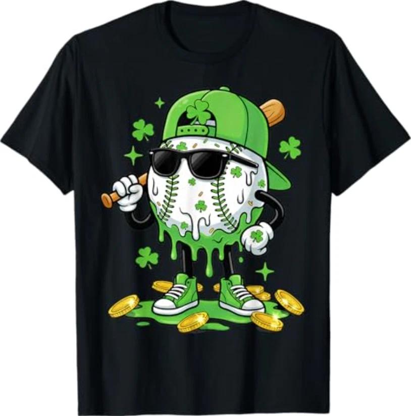 

Baseball Drip Ice Cream Apparel Youth Boy St Patricks Day T-Shirt 3XL