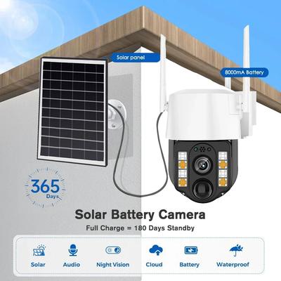 4G/WIFI Wireless Security Network Camera, Solar Surveillance Camera PIR Human Detection, Color Night Vision
