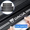 Chránič prahů dveří auta z uhlíkových vláken Samolepka Příslušenství Pro Dacia Duster Logan Sandero Stepway Dokker Spring Lodgy Jogger MCV