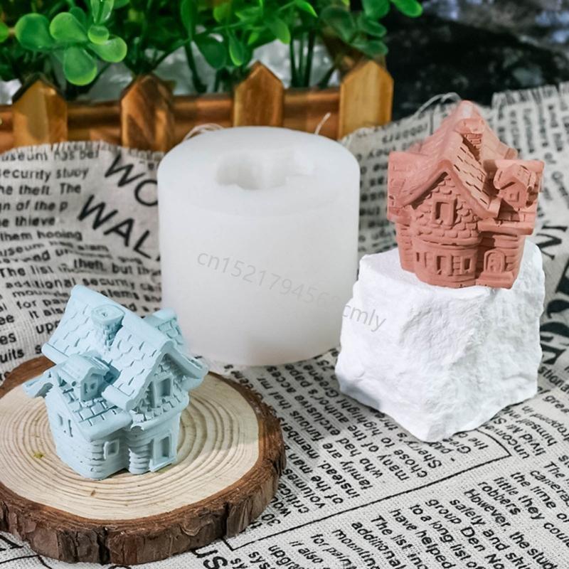 Flying House Silicone Molds Ornament Succulents Molds Small House Resins Moulds 6XDE