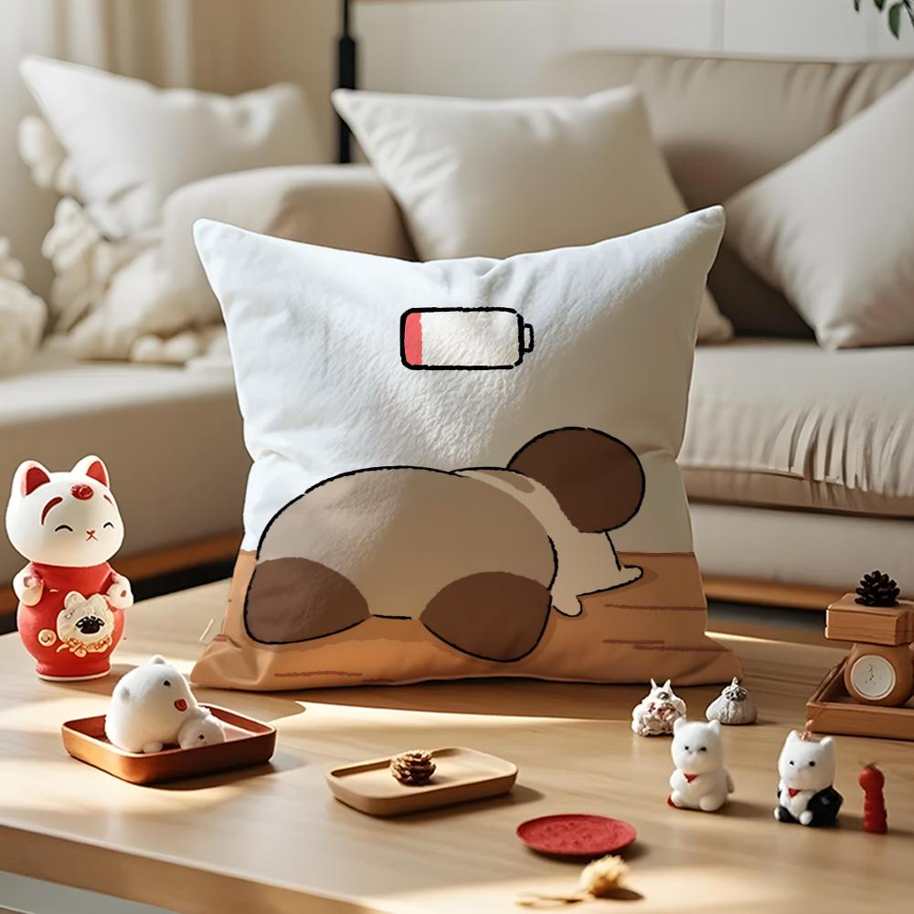 

Cute Cat And Dog Cushion Cover Anti-dustmite Pillowcase Invisible Zipper Silky Short Plush Sofa Cushion Cover 30X30cm